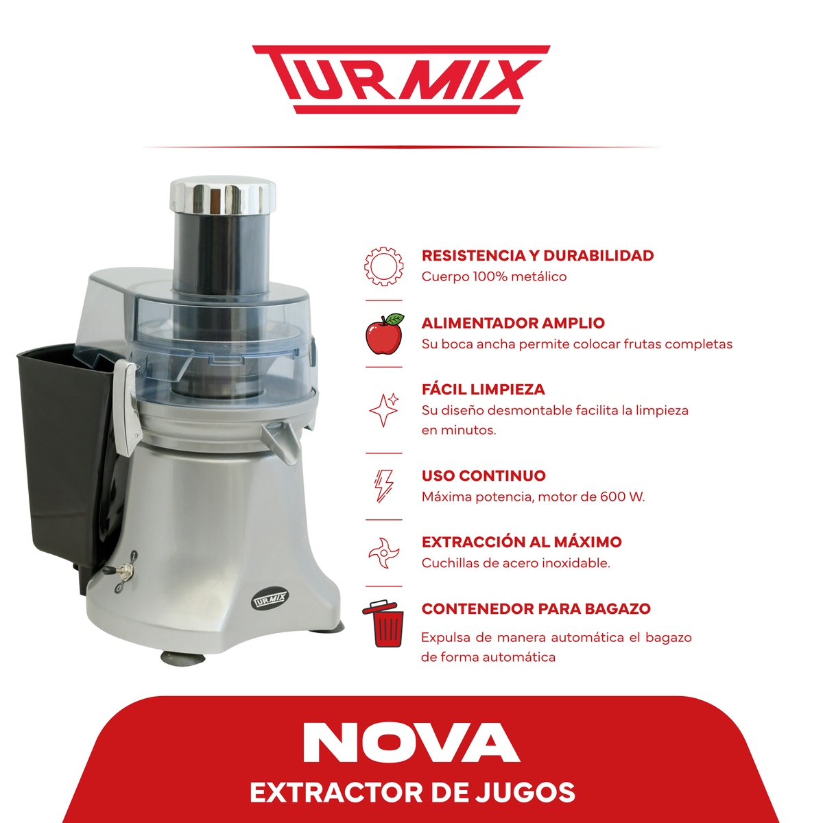 Extractor de Jugos NOVA – Turmix de México