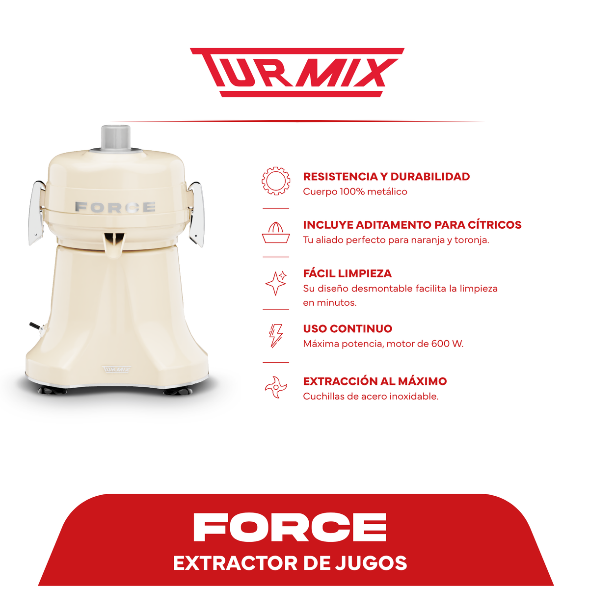 Extractor de Jugos FORCE – Turmix de México