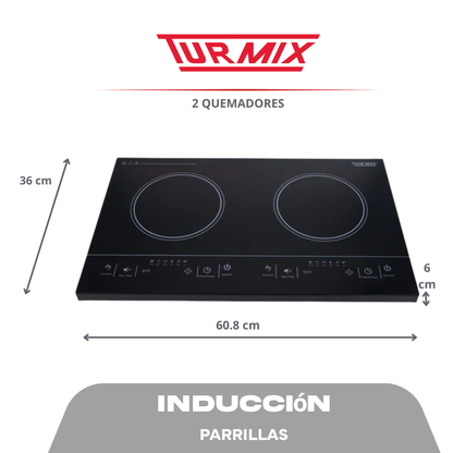 Parrilla de Inducción 2 Quemadores